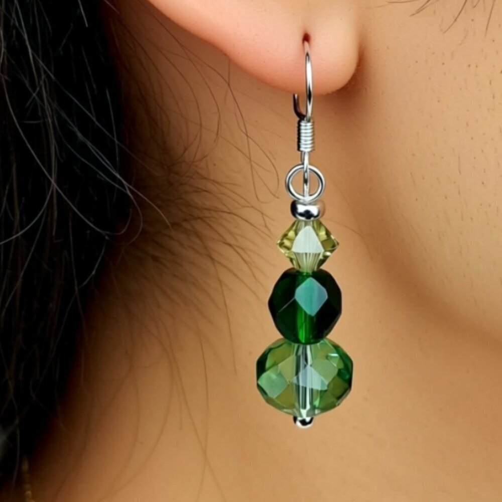 Swarovski Crystal Beaded Dangle Earrings NWT
